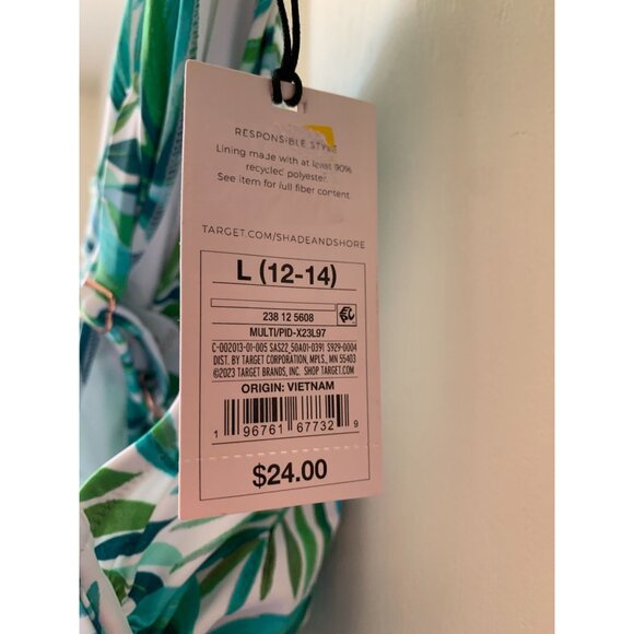 Shade & Shore Tropical Print Womens Swimsuit Top With Removable Pads Size L (12- - Picture 4 of 4